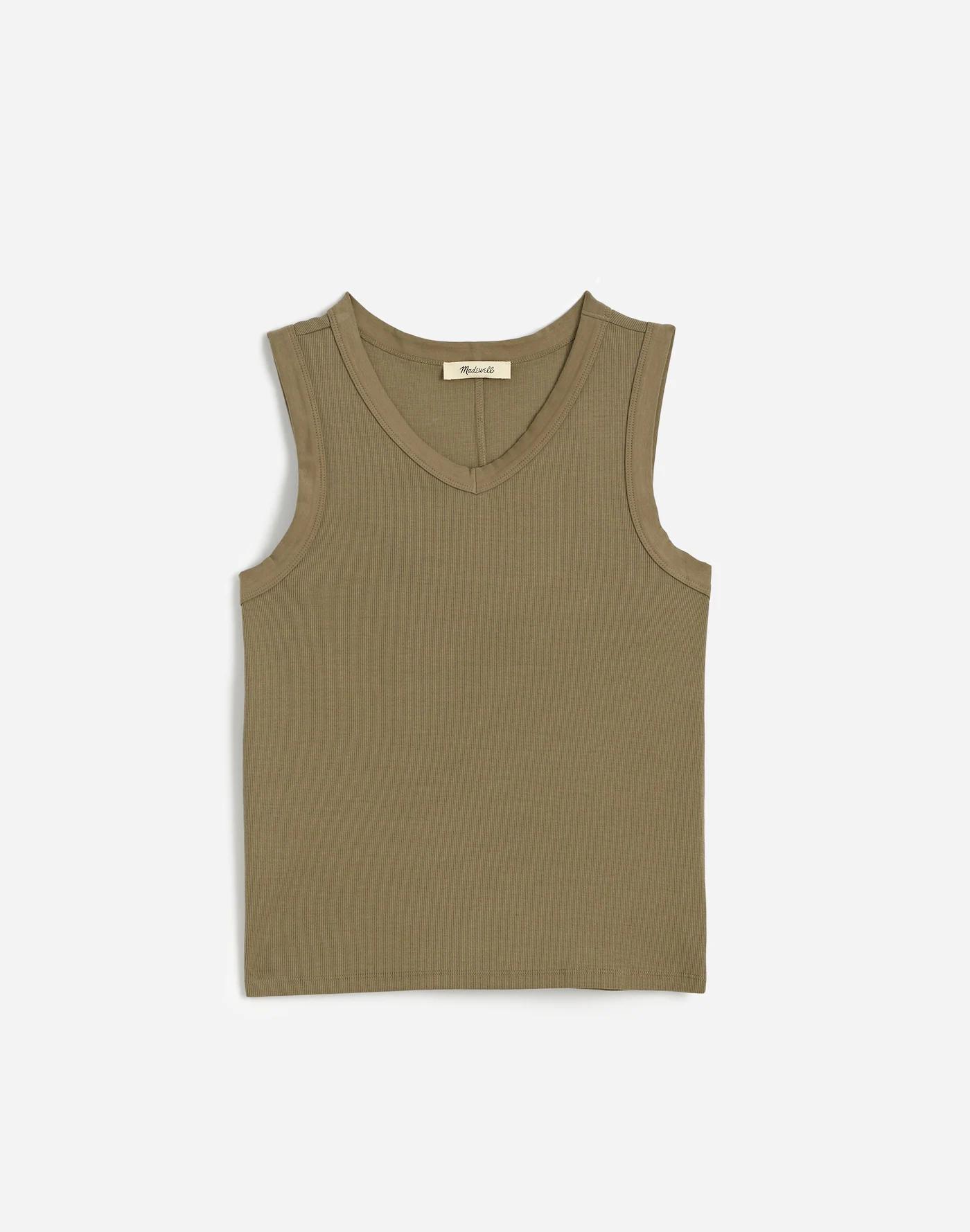 (Re)generative Cotton Ribbed High V-Neck Tank Product Image