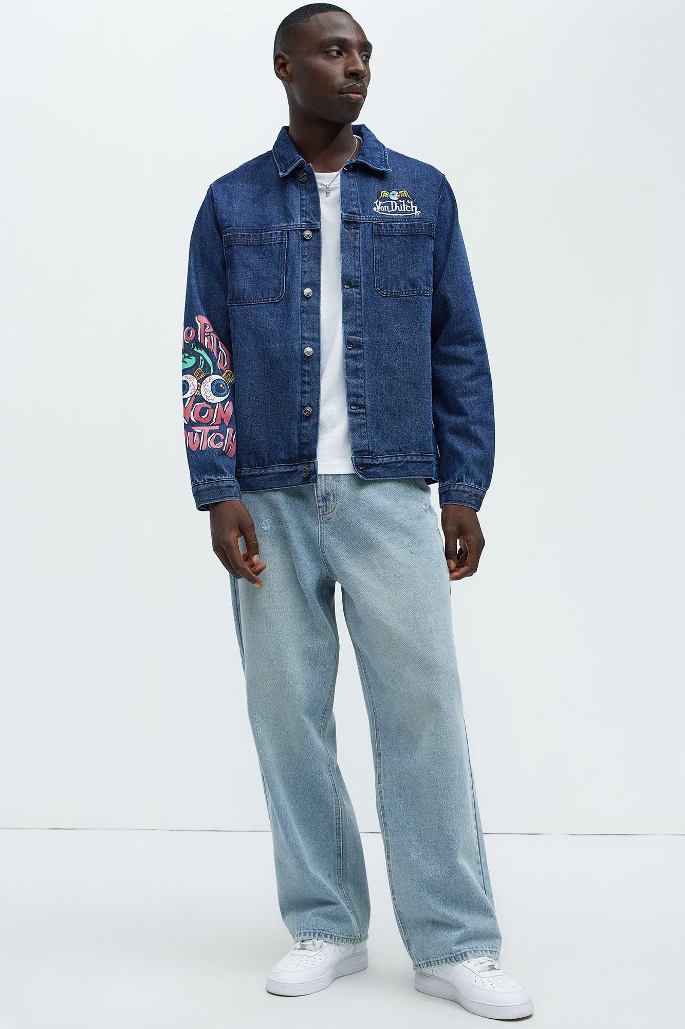 Von Dutch Patchwork Denim Jacket - Navy Product Image