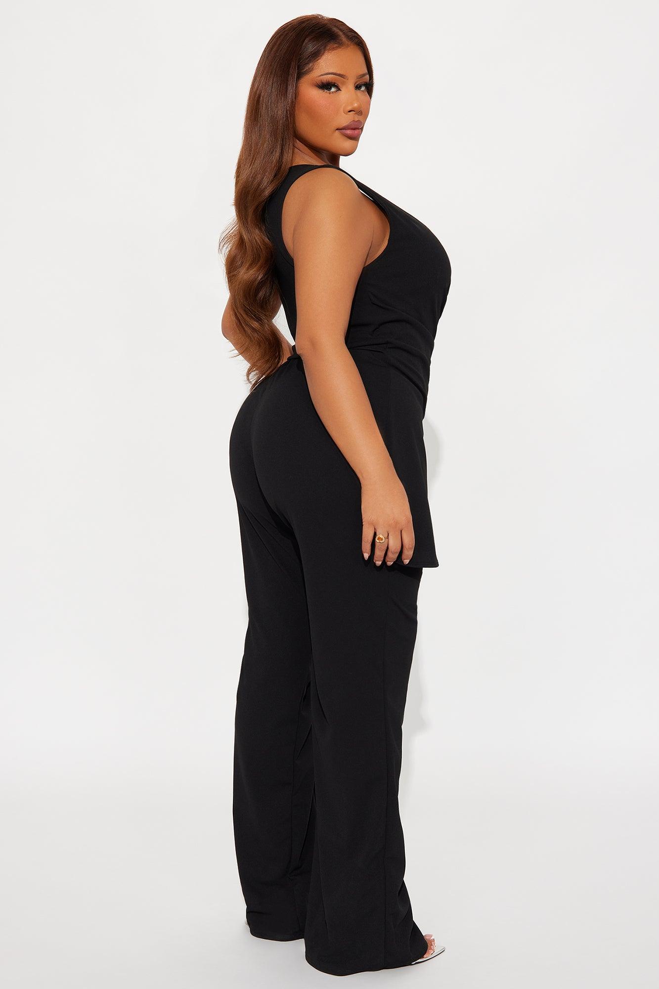 Best Intentions One Shoulder Wide Leg Jumpsuit - Black Female Product Image