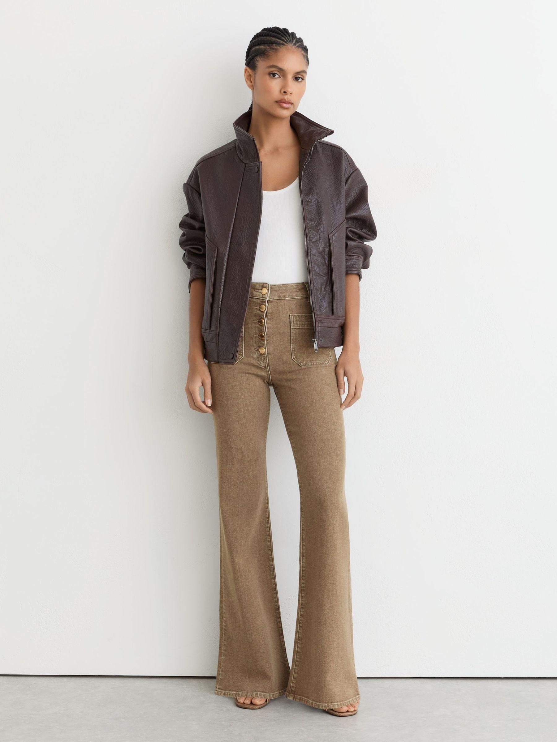 Petite Polka-Dot Wide-Leg Suit Trousers in White/Navy Product Image