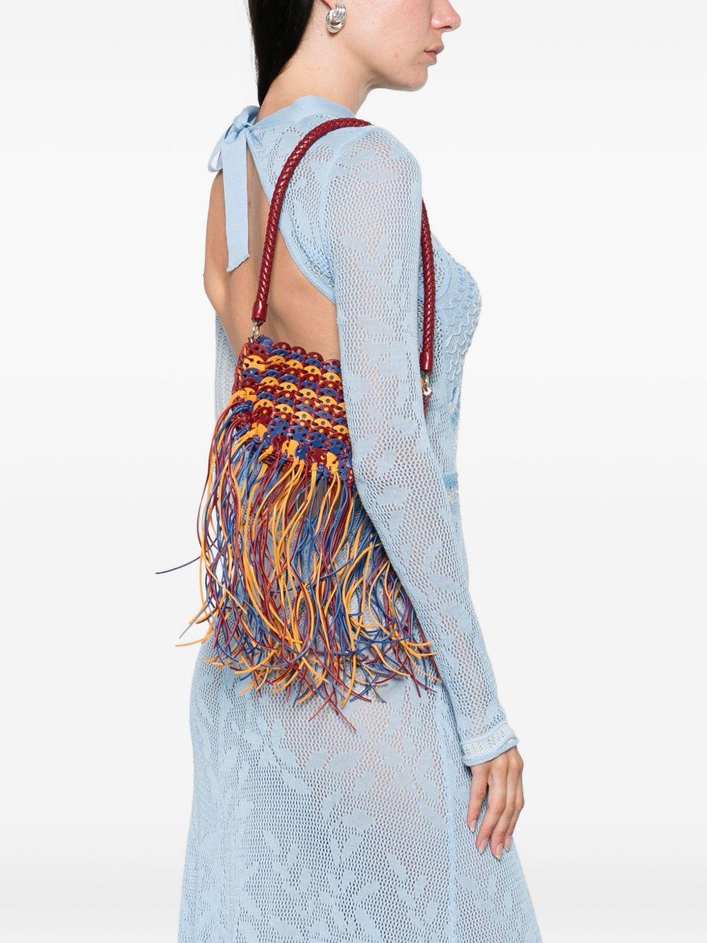 fringed leather shoulder bag  Product Image