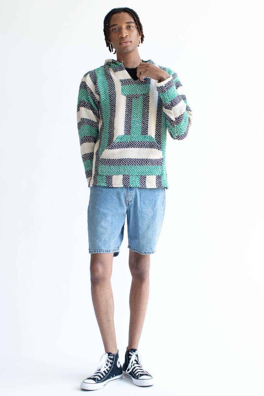 Green Cotton Blend Baja Hoodie Product Image