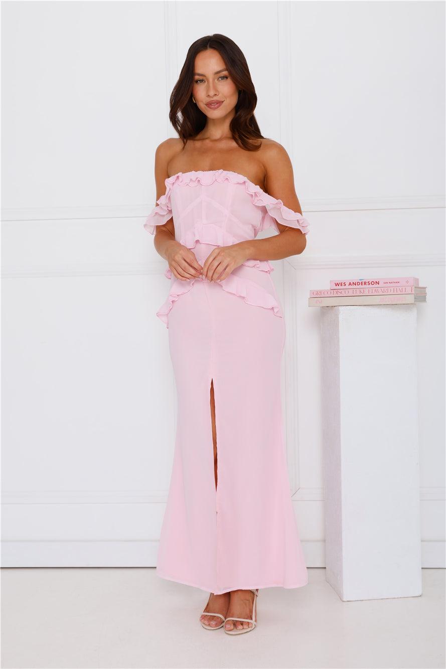 Embrace Your Magic Off Shoulder Maxi Dress Pink Product Image