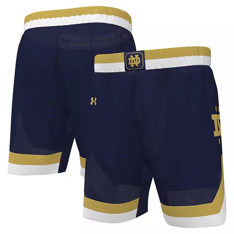 Men's Under Armour Navy Notre Dame Fighting Irish Replica Basketball Shorts, Size: 3XL, Blue Product Image