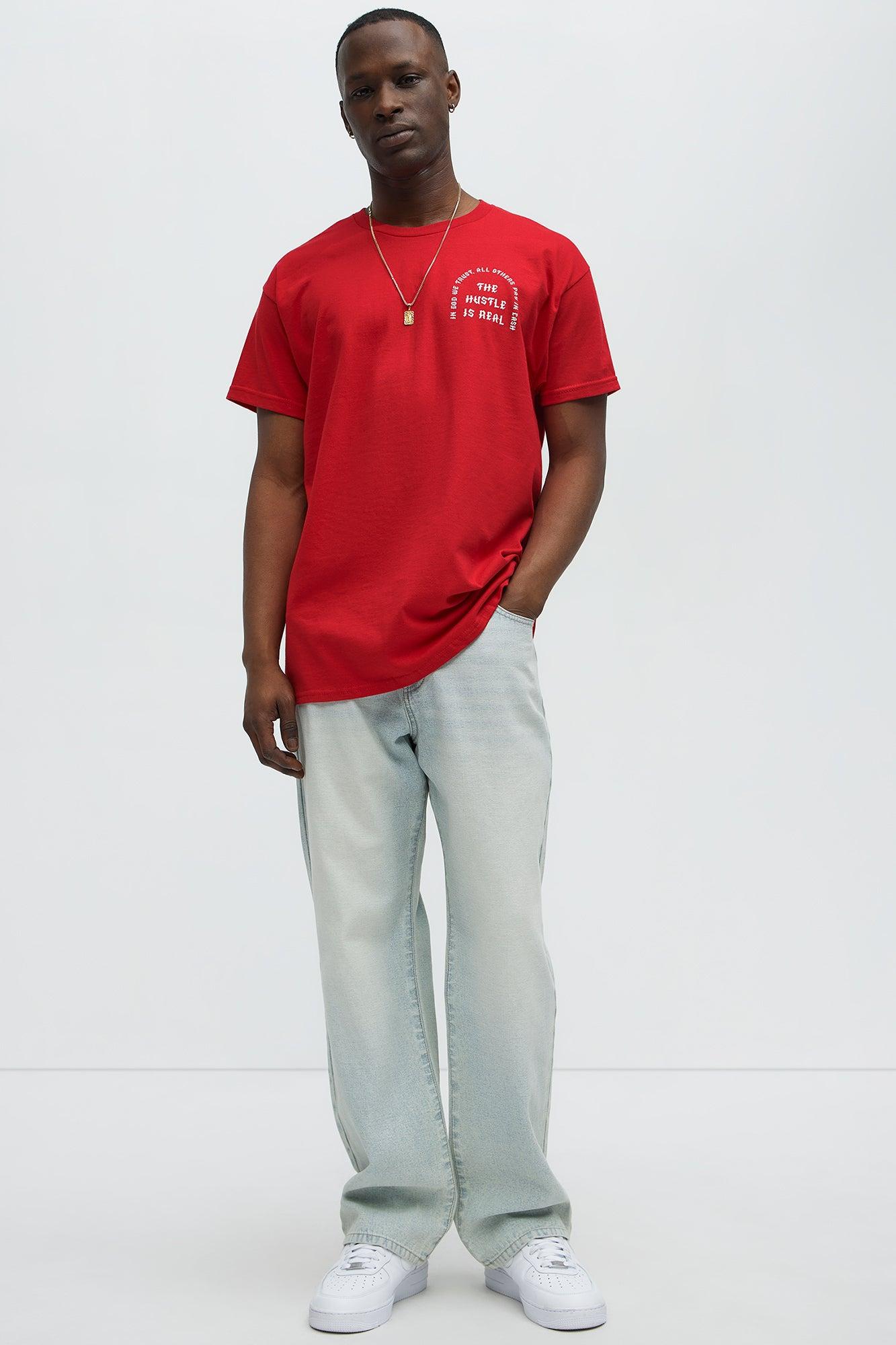 The Real Hustle Short Sleeve Tee - Burgundy Product Image