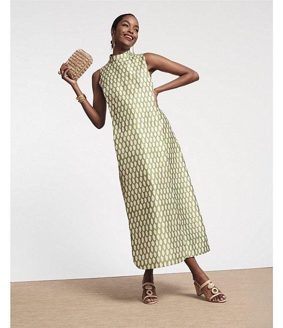 FRANCES VALENTINE Carlyle Loop Print Mock Neck Sleeveless Maxi Dress Product Image