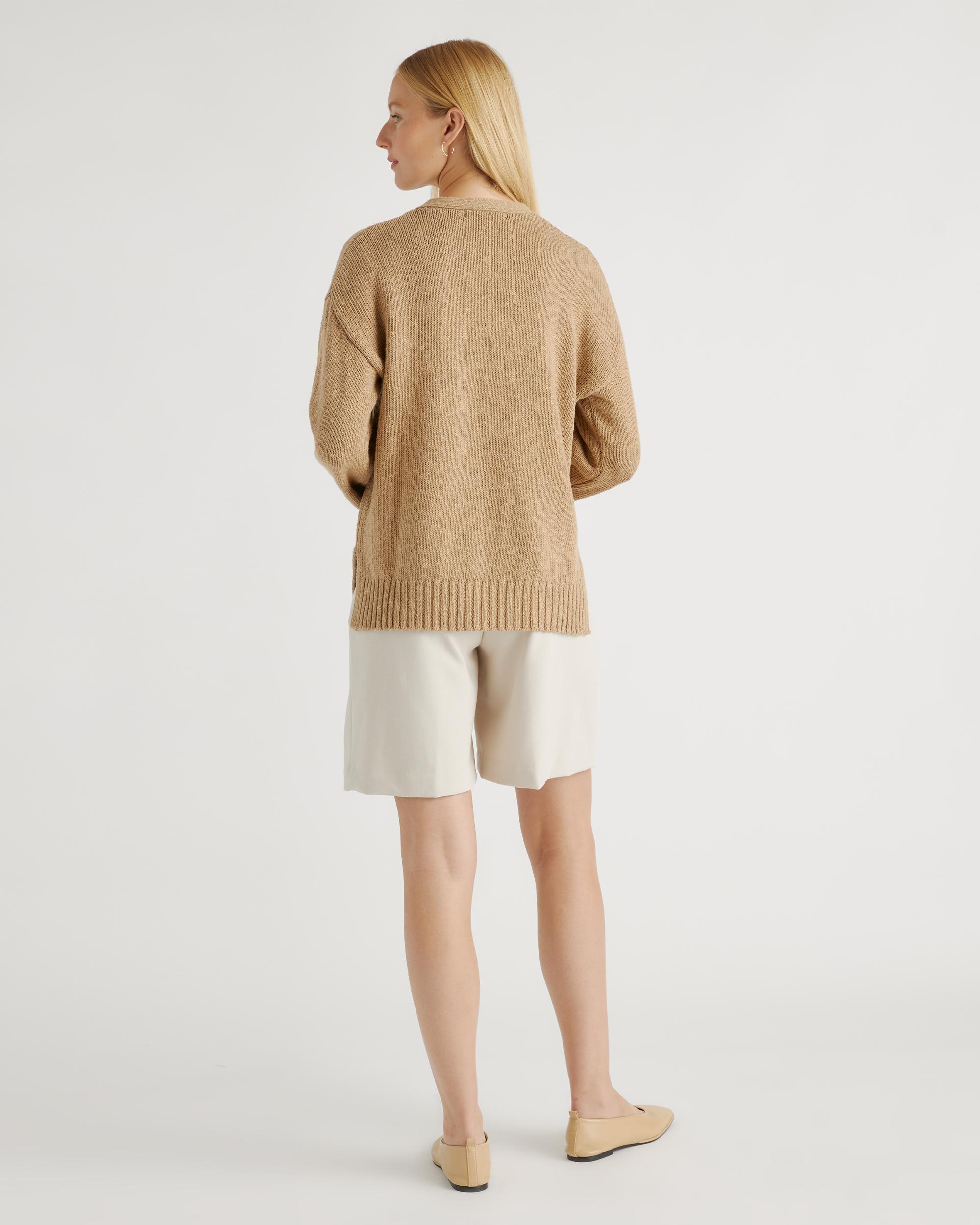 Quince | Women's Cotton Linen Relaxed Cardigan Sweater Size XL, Organic Cotton Product Image