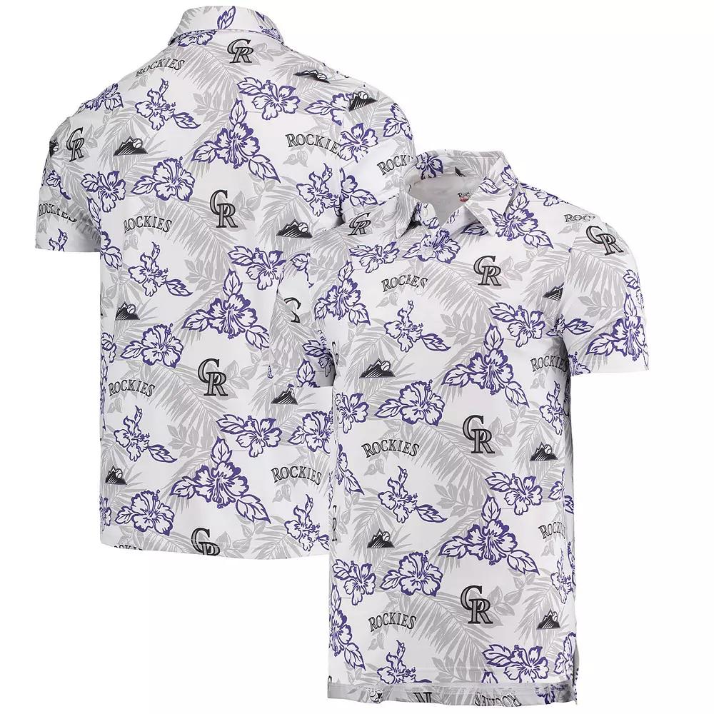 Men's Reyn Spooner White Colorado Rockies Performance Polo, Size: Small Product Image