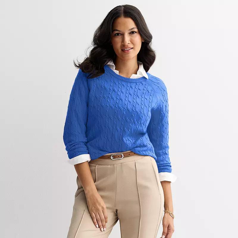 Women's Croft & Barrow® The Extra Soft Cable Crew Neck Sweater,  Product Image
