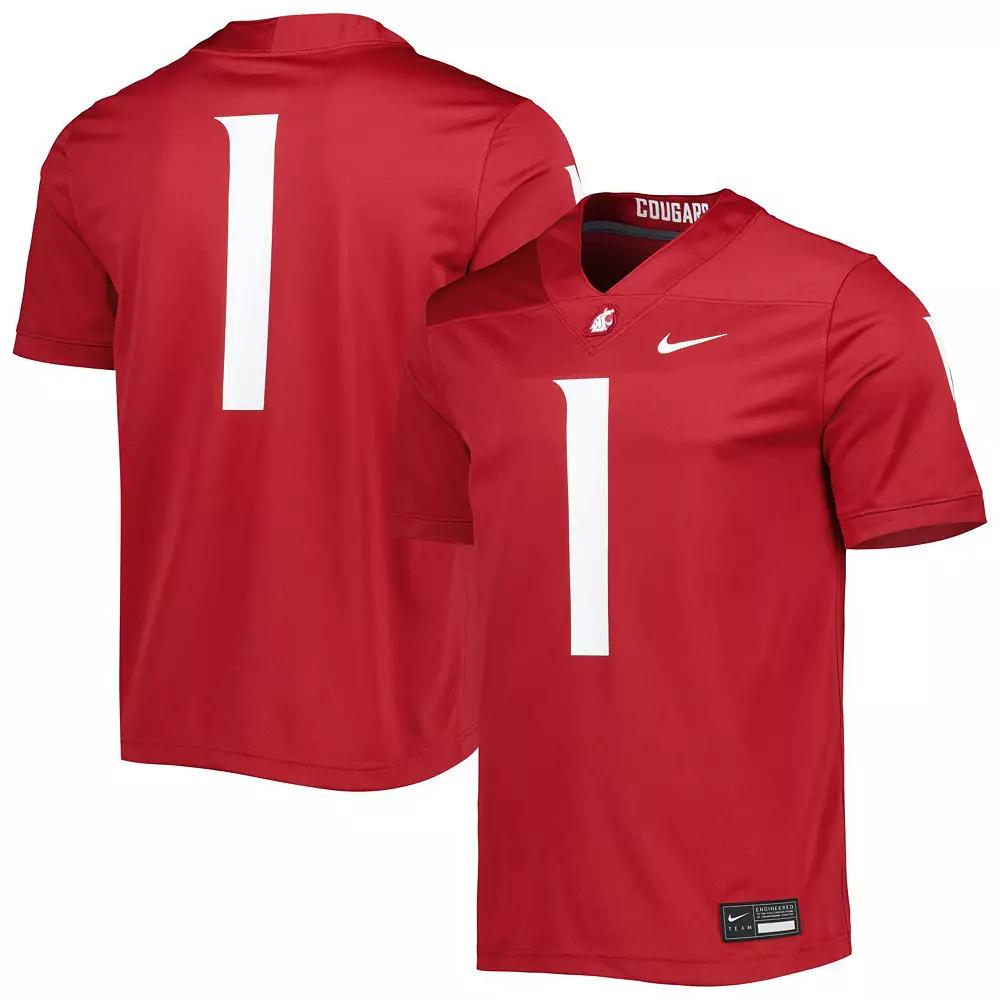 Men's Nike #1 Crimson Washington State Cougars Untouchable Football Jersey,  Product Image