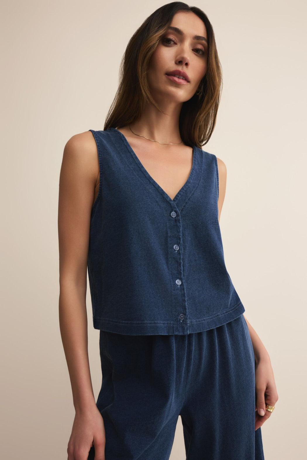 Solace Jersey Denim Top Product Image