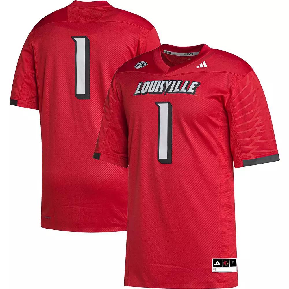 Men's adidas #1 Cardinal Louisville Cardinals Premier Jersey,  Product Image