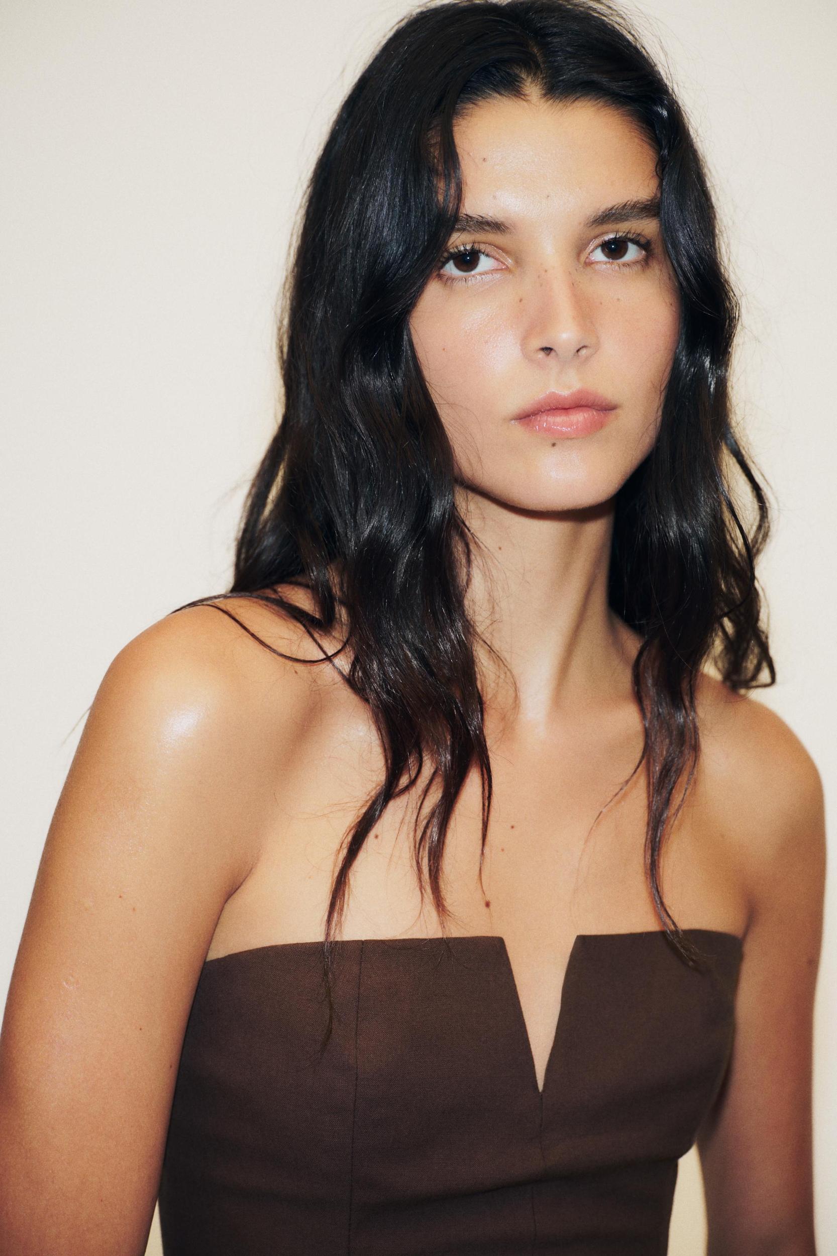 LINEN-LOOK BANDEAU TOP Product Image