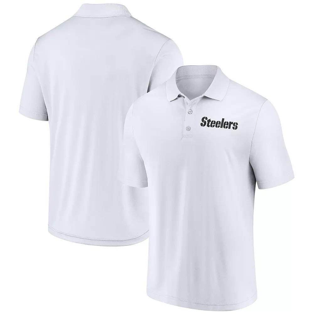 Men's Fanatics White Pittsburgh Steelers Lockup Polo,  Product Image