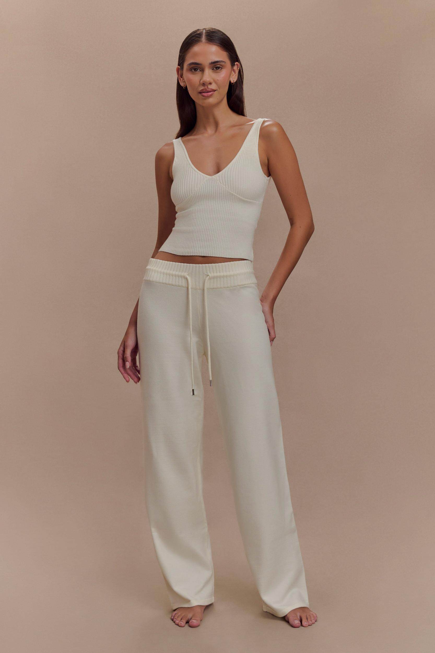 Natalya Knit Wide Leg Pants - Ivory Product Image