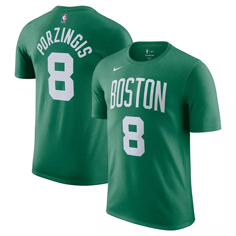 Men's Nike Kristaps Porzingis Kelly Green Boston Celtics Icon Edition Name & Number T-Shirt, Size: 2XL Product Image