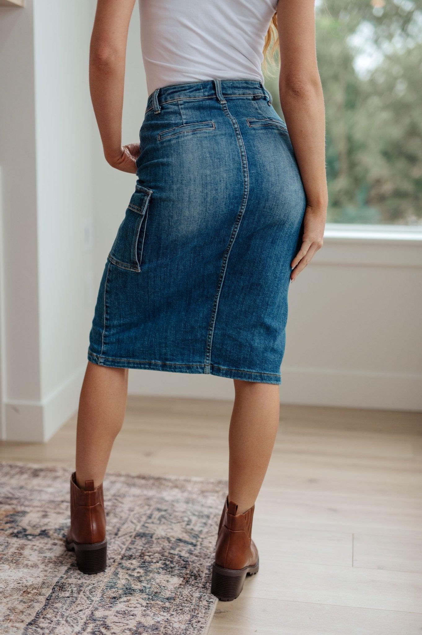 Always Be There Cargo Denim Skirt (Online Exclusive) Product Image