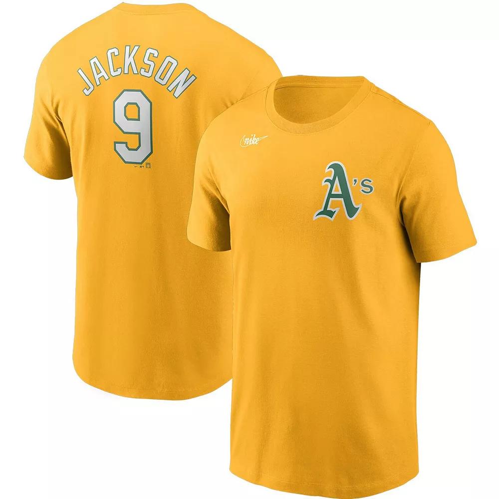 Men's Nike Reggie Jackson Gold Oakland Athletics Cooperstown Collection Name & Number T-Shirt, Size: Small Product Image