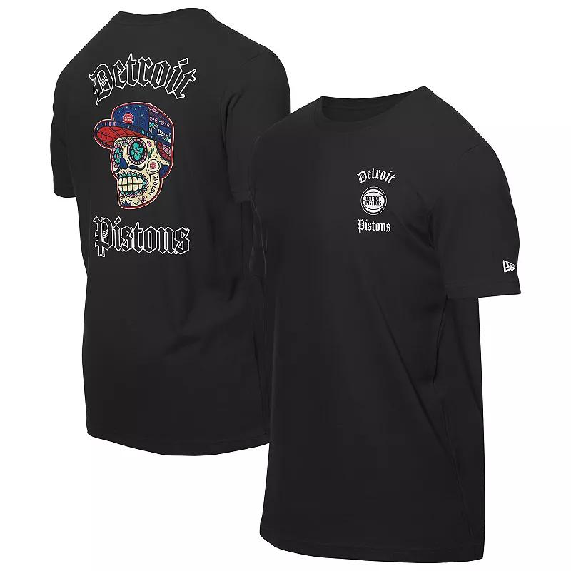 Men's New Era Black Detroit Pistons Sugar Skulls T-Shirt, Size: Large, Pis Black Product Image