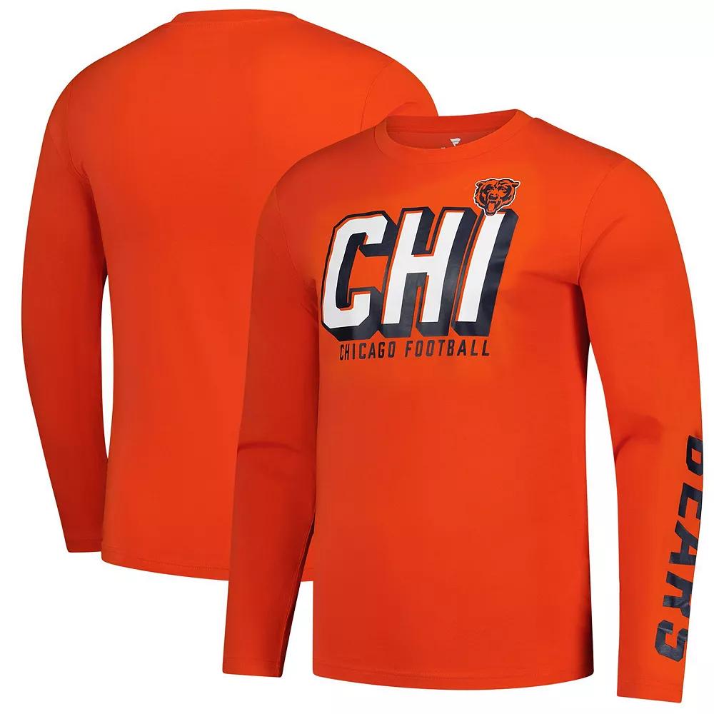 Men's Fanatics Orange Chicago Bears Long Sleeve T-Shirt,  Product Image
