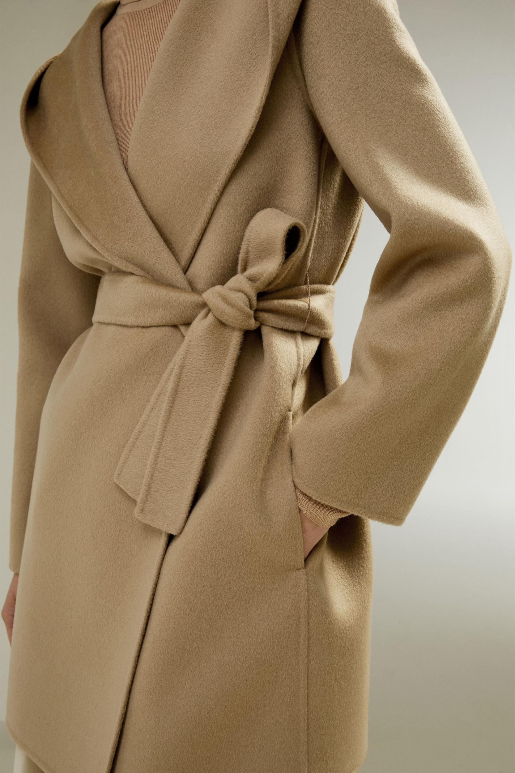 LILYSILK Womens Coats Navy Blue Cashmere Wool Comfortable Hooded Coat M Product Image