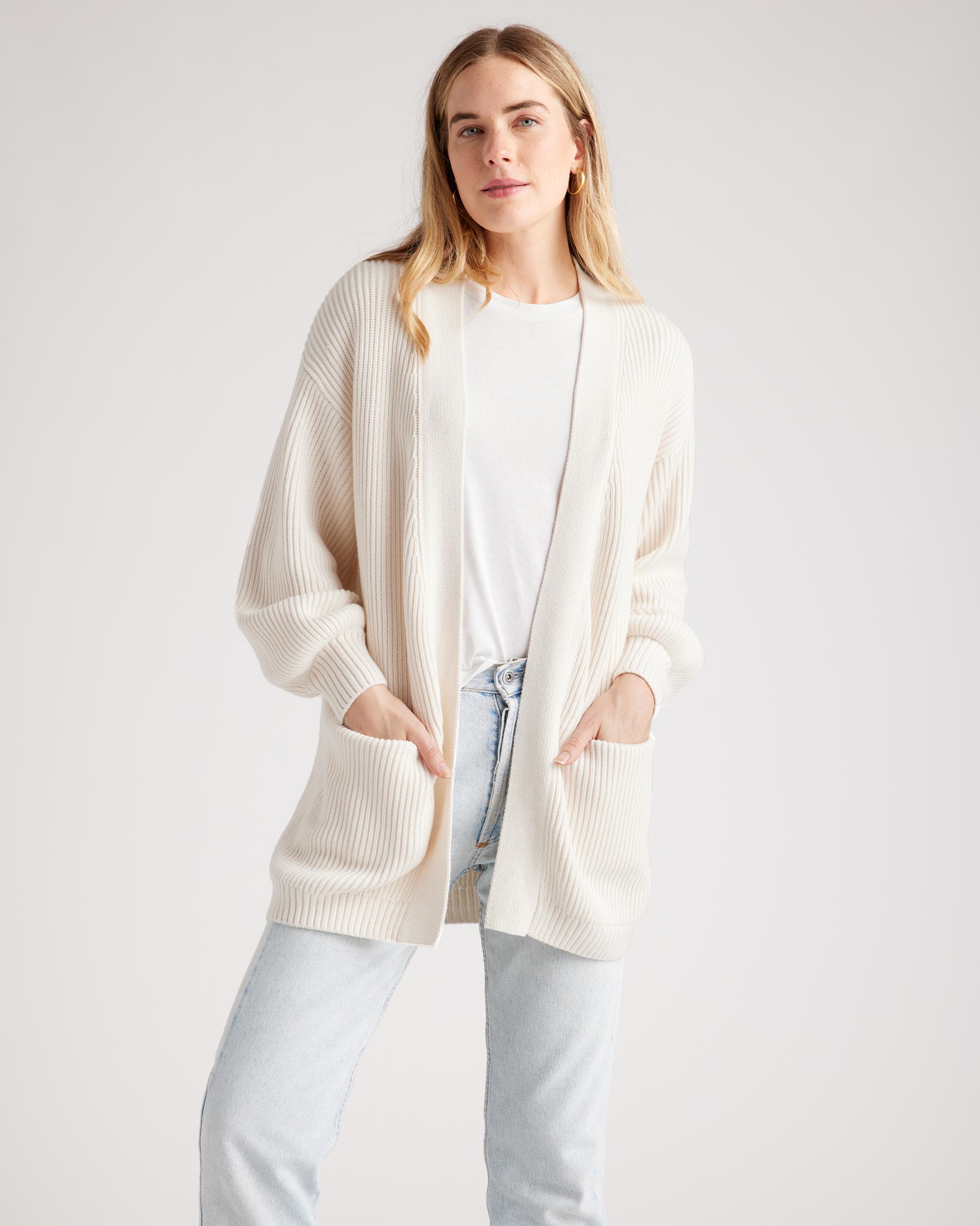 Quince | Women's Oversized Cardigan Sweater Organic Cotton Product Image