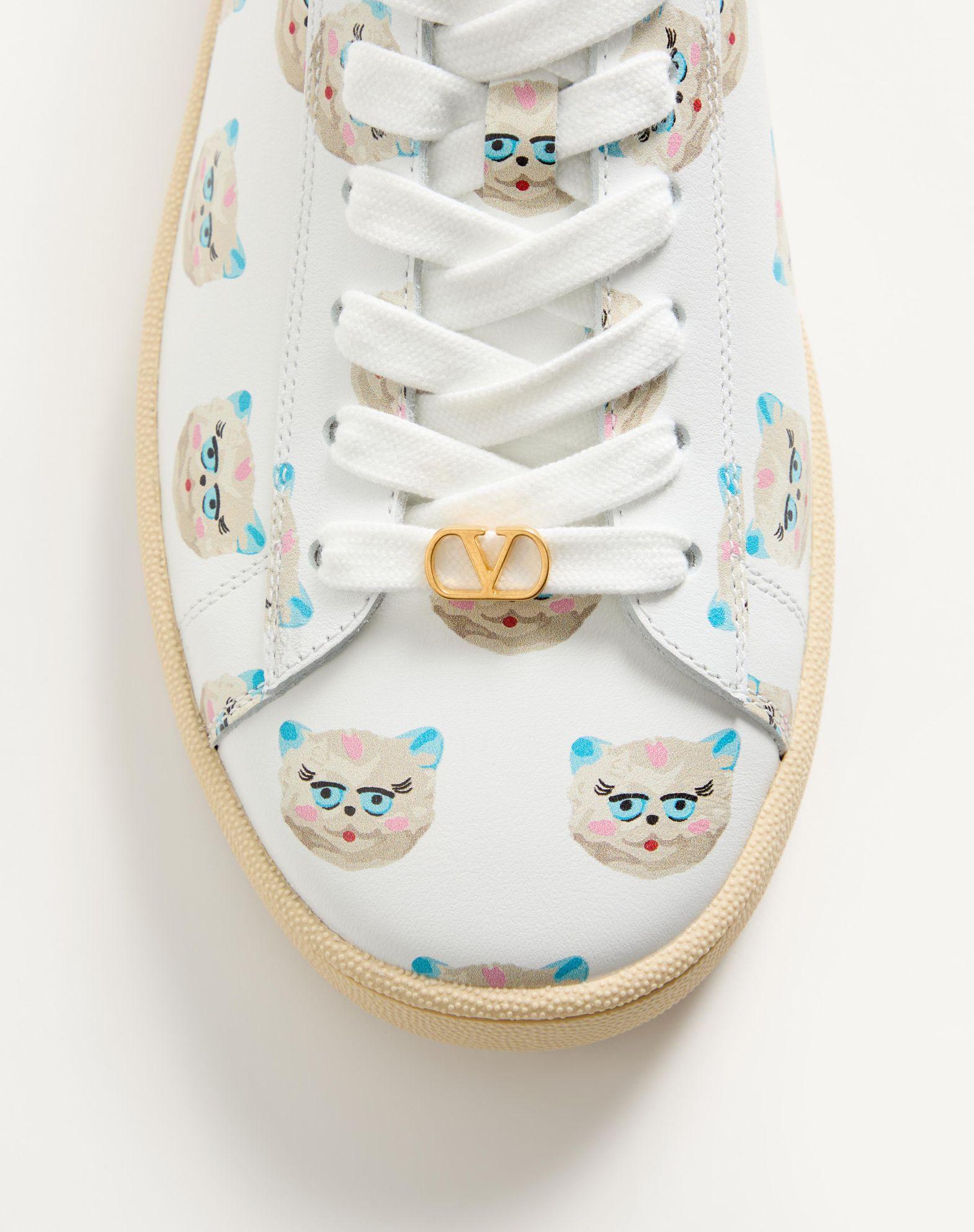 Royco Sneaker In Nappa Calfskin With Le Chat De La Maison Motif Product Image
