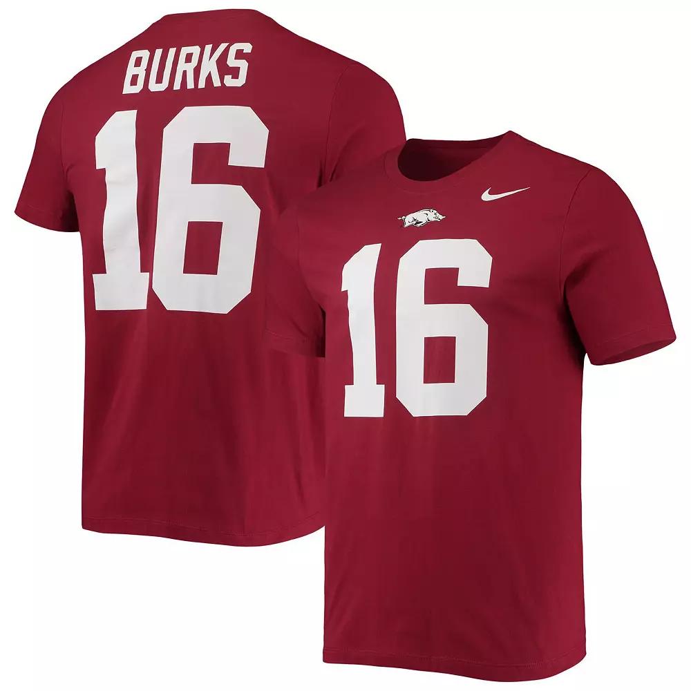 Men's Nike Treylon Burks Cardinal Arkansas Razorbacks 2022 NFL Draft Name & Number T-Shirt, Size: XL, Red Product Image