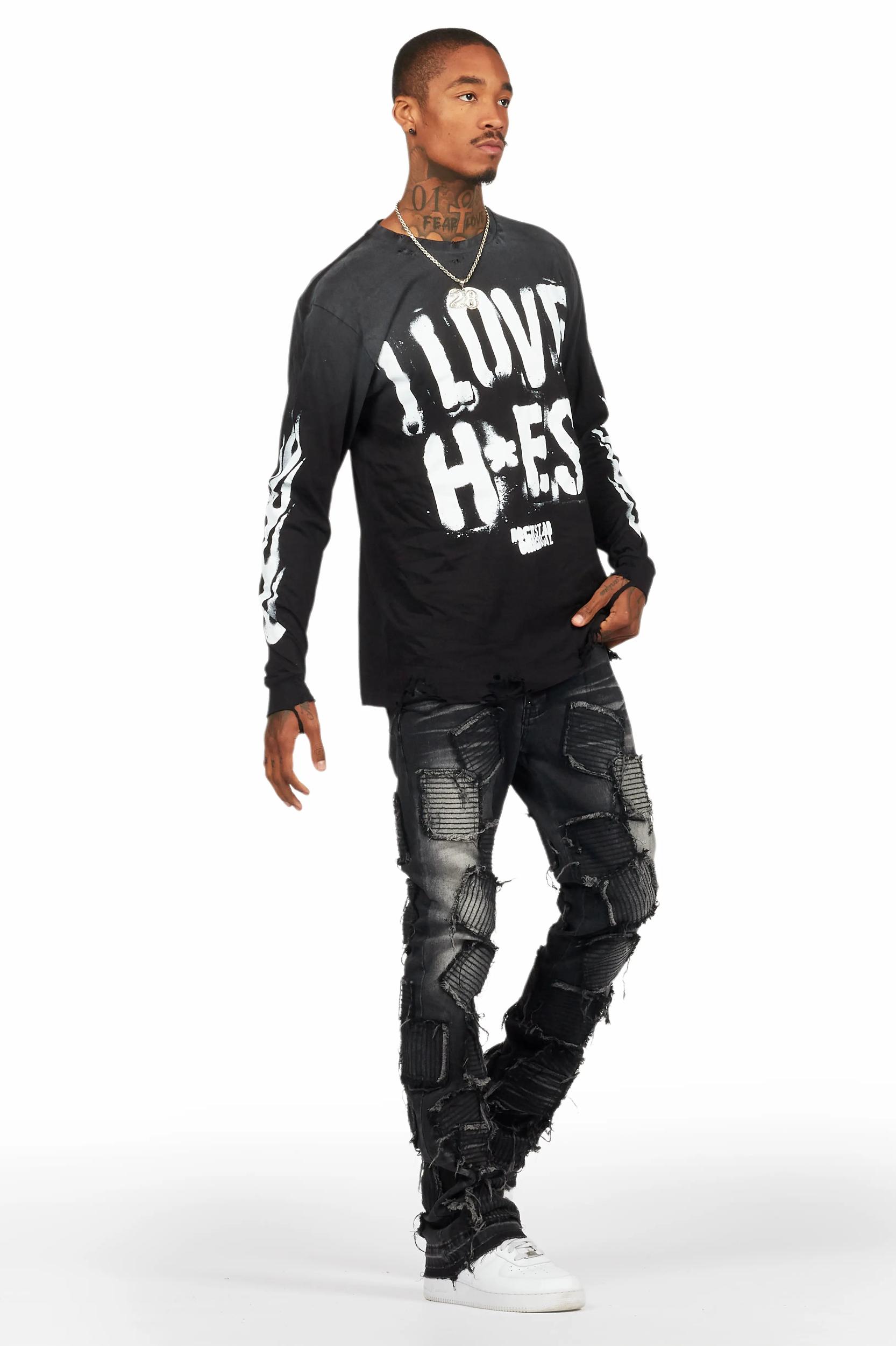 Gawel Grey Stacked Flare Jean Male Product Image