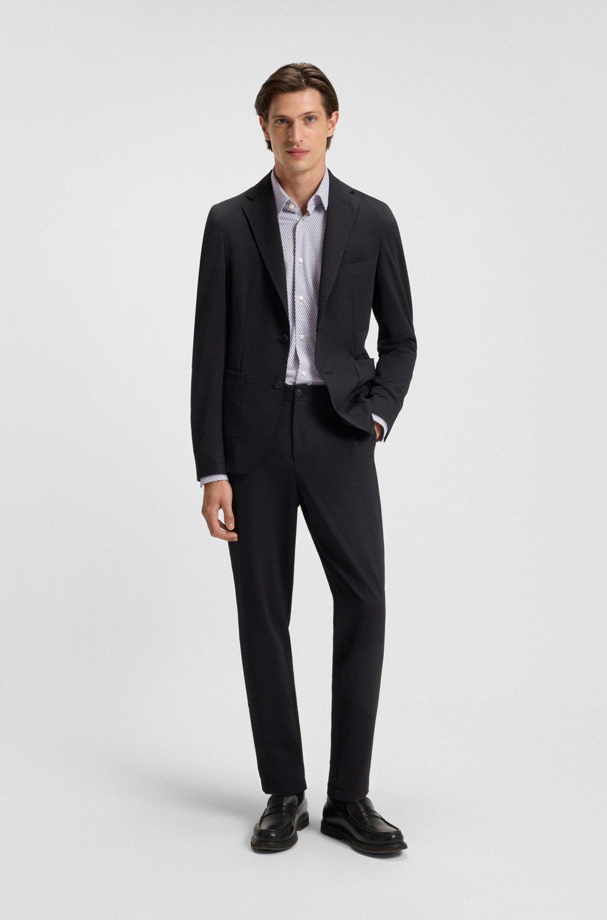 Slim-fit shirt in printed performance-stretch jersey Product Image