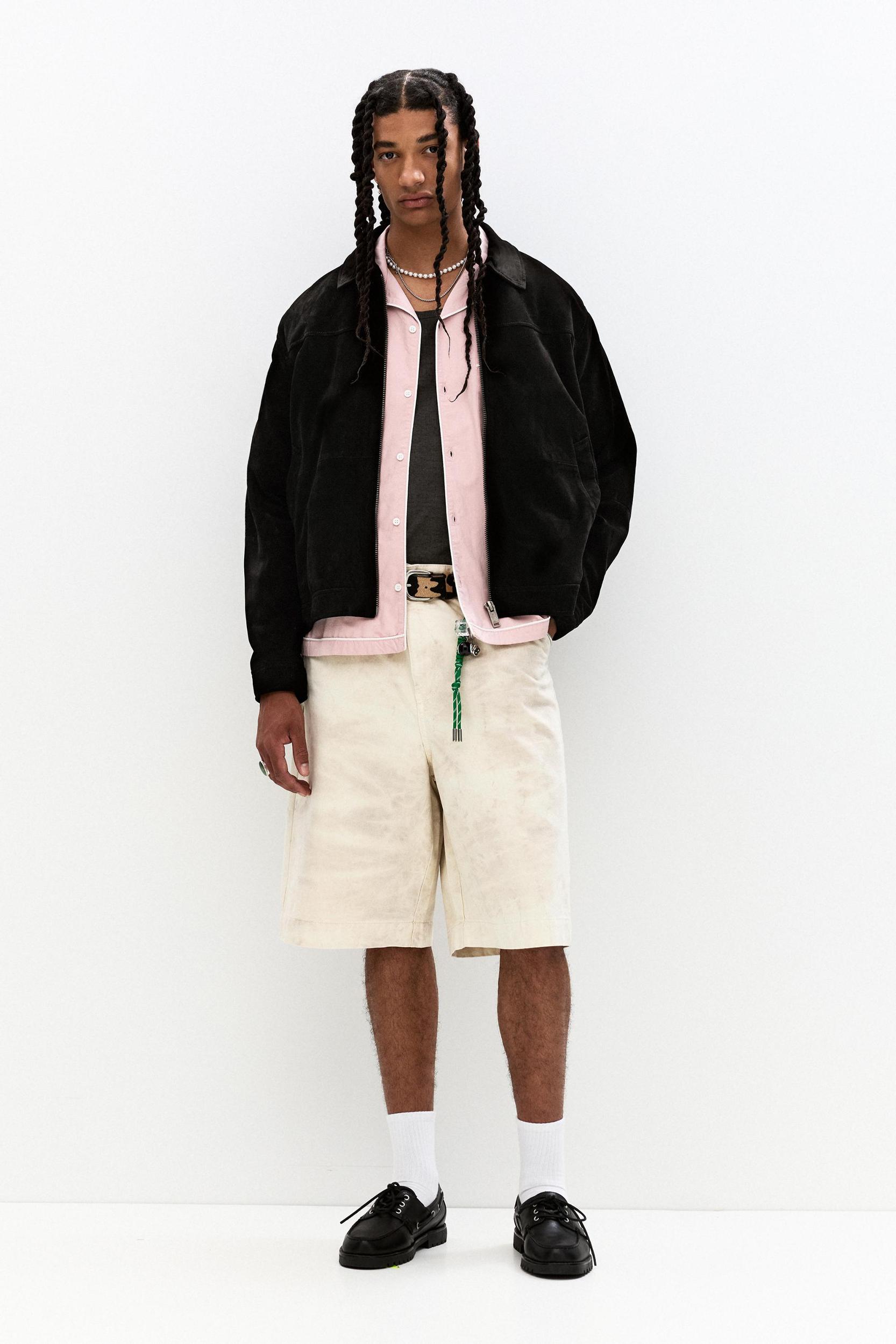 Black faux suede jacket Product Image