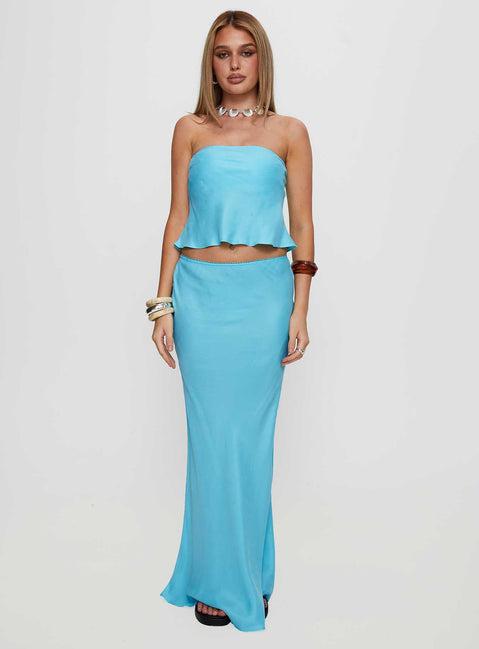 Lucelia Strapless Top Aqua Product Image