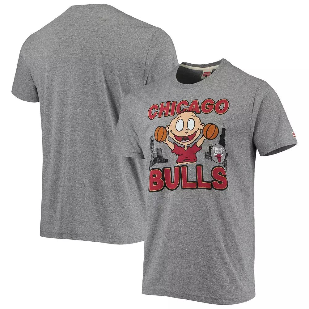 Men's Homage Heathered Gray Chicago Bulls NBA x Rugrats Tri-Blend T-Shirt,  Product Image