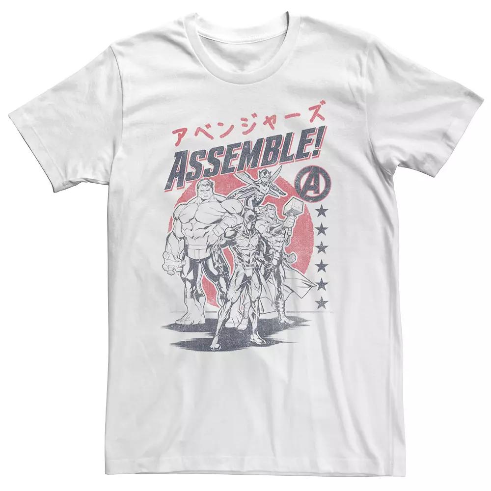 Big & Tall Marvel Avengers Assemble Kanji Group Shot Tee, Men's,  Product Image