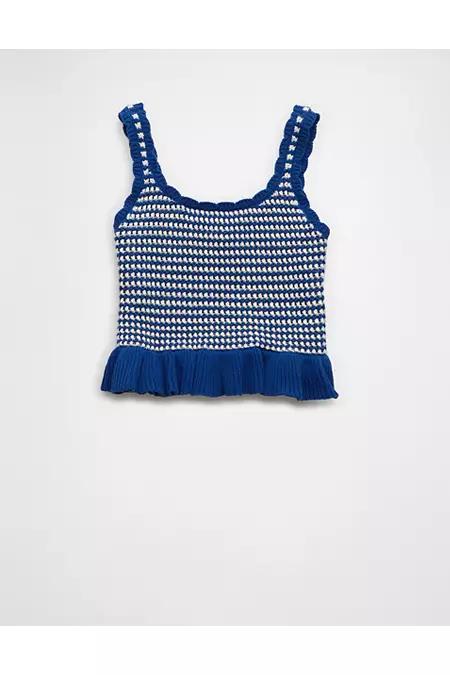 AE Crochet Peplum Tank Top Women's Product Image