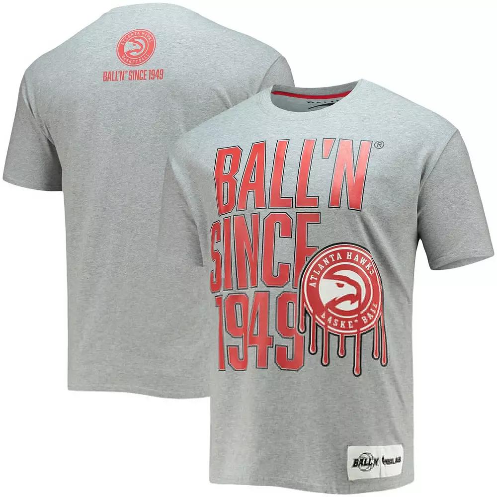 Men's BALL'N Heathered Gray Atlanta Hawks Since 1949 T-Shirt, Size: Medium, Grey Product Image