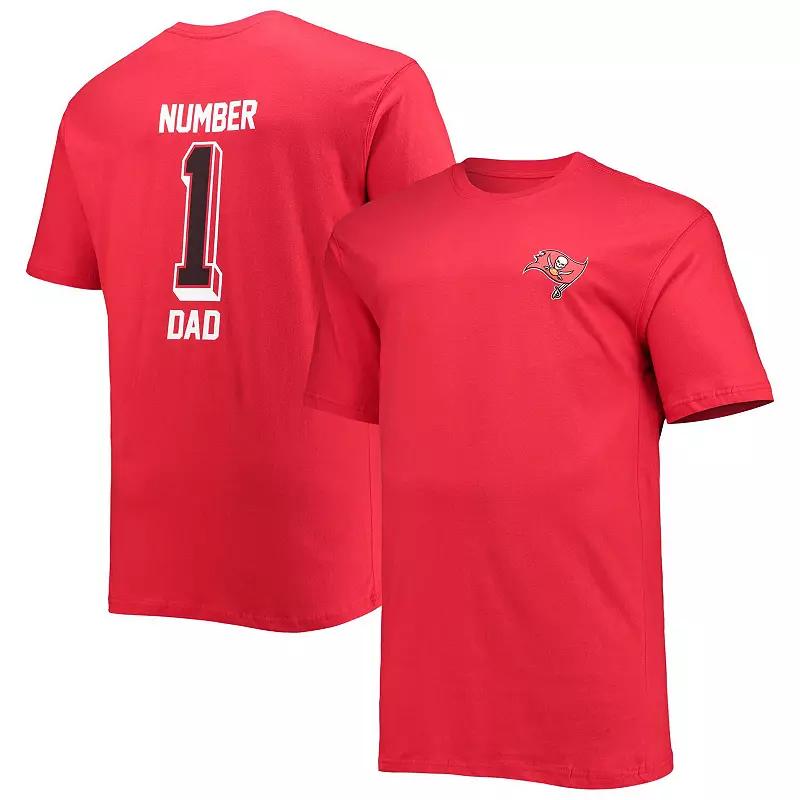 Mens Fanatics Branded Tampa Bay Buccaneers Big & Tall #1 Dad 2-Hit T-Shirt Product Image
