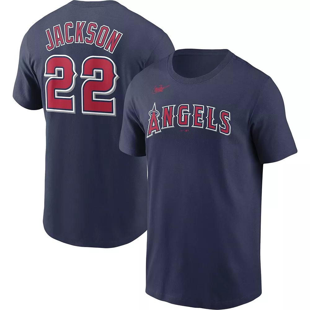 Men's Nike Bo Jackson Navy California Angels Cooperstown Collection Name & Number T-Shirt,  Product Image