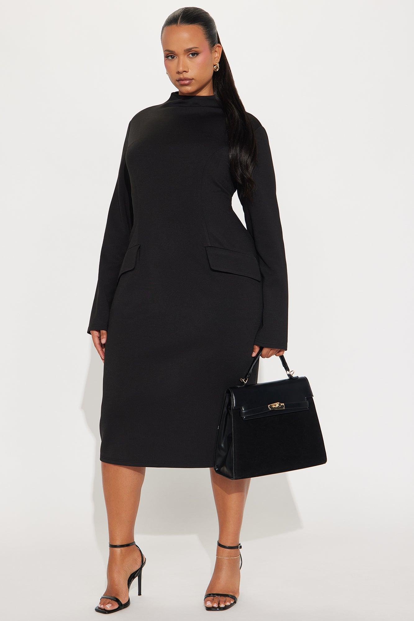 Above Average Ponte Midi Dress - Black Female Product Image