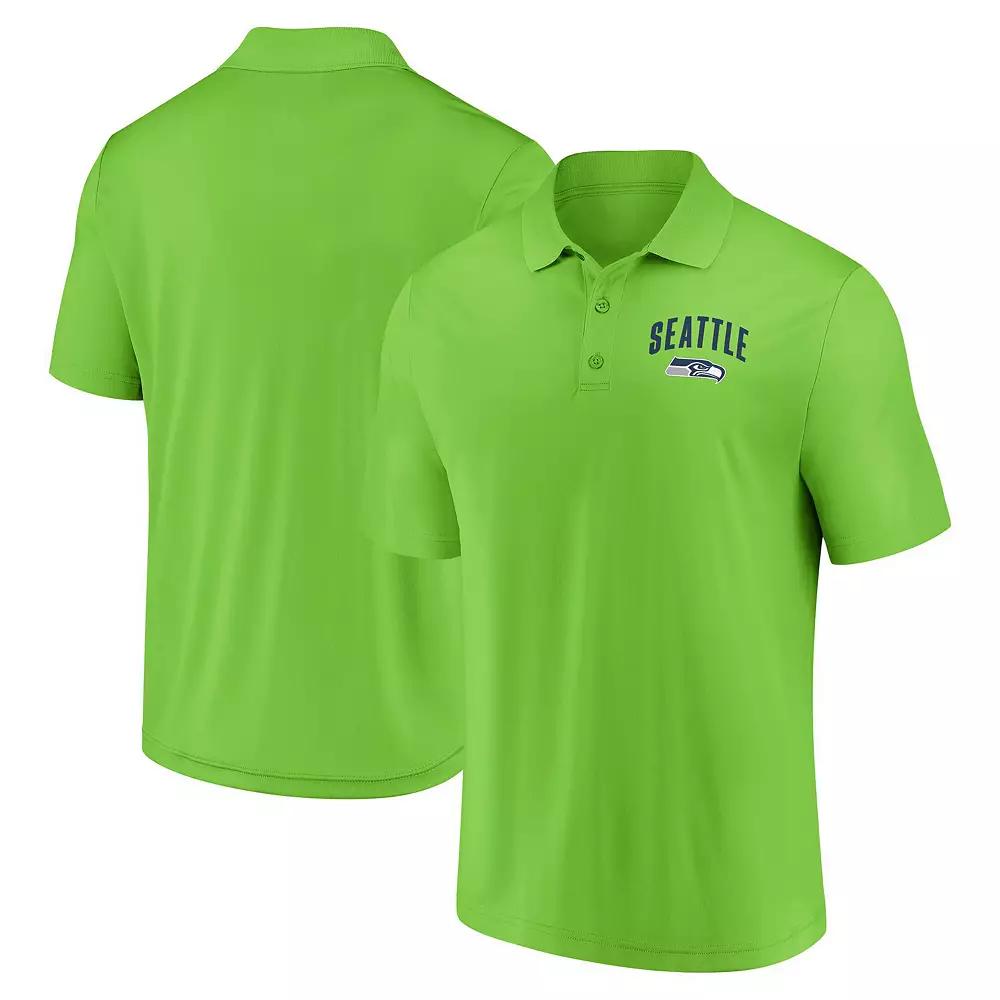 Men's Fanatics Neon Green Seattle Seahawks Push Back Polo,  Product Image