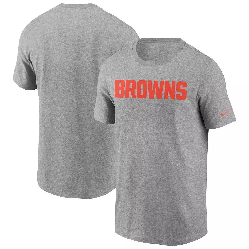 Men's Nike  Heather Gray Cleveland Browns Essential Wordmark T-Shirt, Size: XL, Grey Product Image