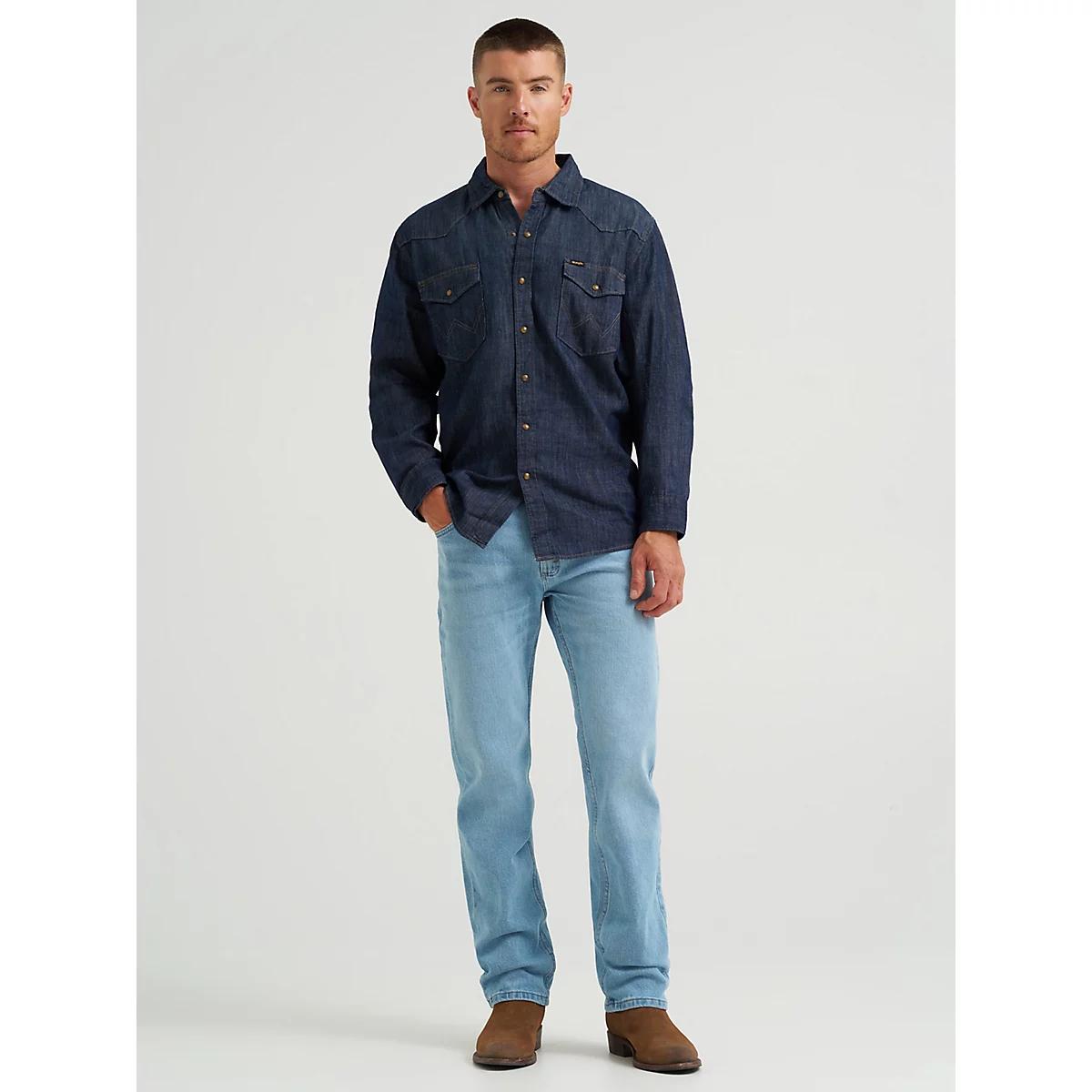 Men's Denim Western Snap Front Shirt in Rise Product Image