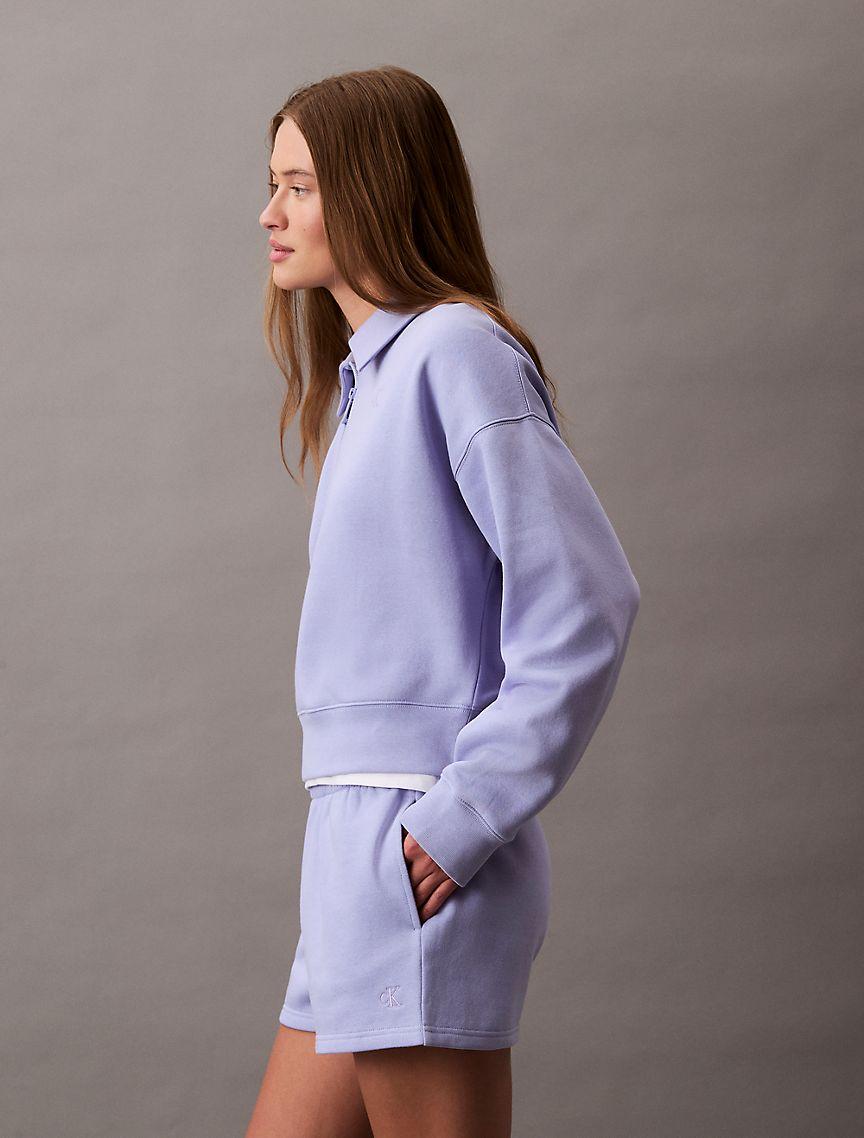 Calvin Klein Womens Archive Logo Fleece Shorts - Purple Product Image