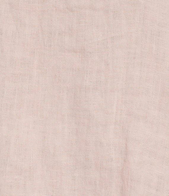 M Made In Italy Linen Ruffle V-Neck Short Sleeve High-Low Top Product Image