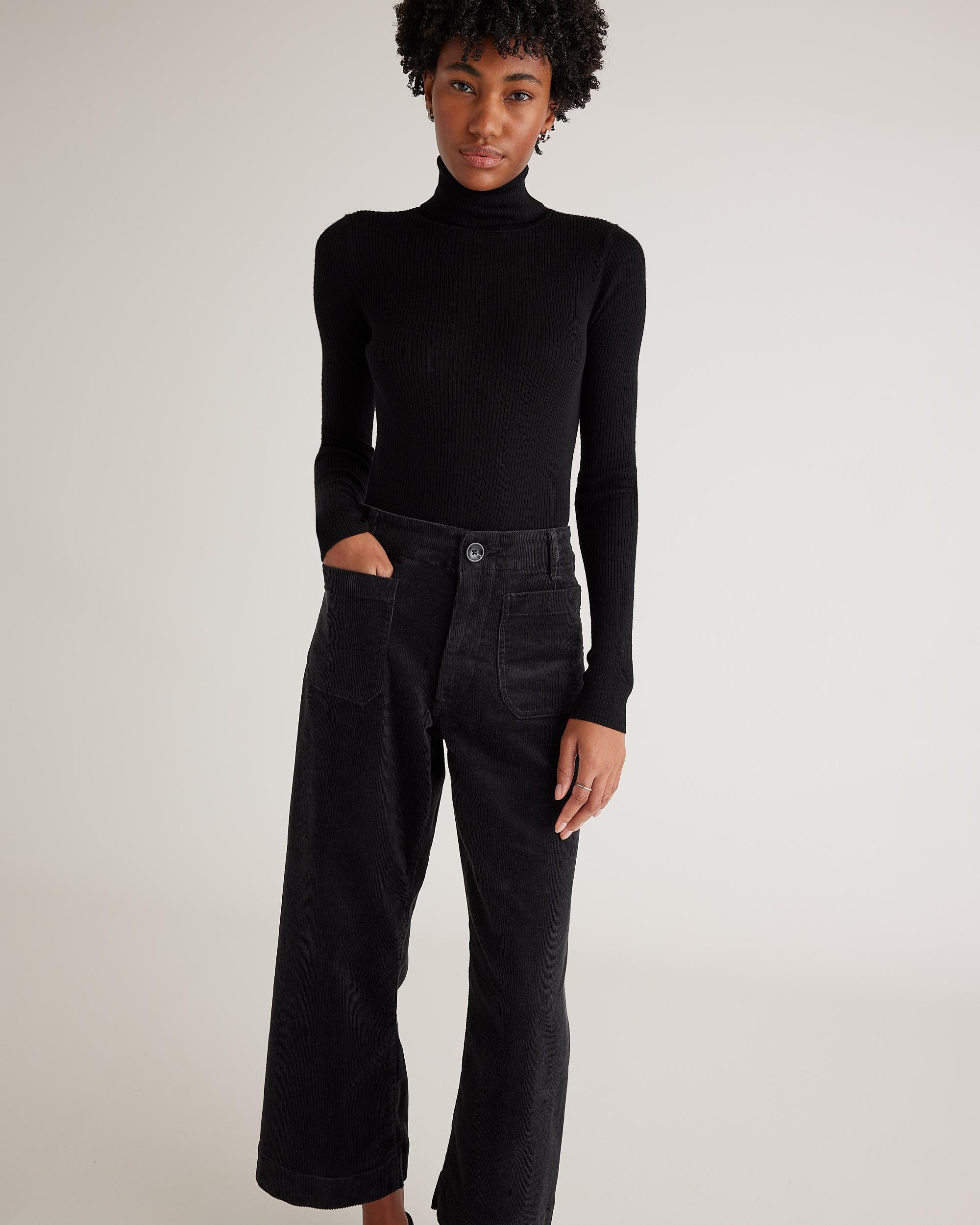 Quince | Women's Organic Stretch Corduroy Cropped Wide Leg Pants Organic Cotton Product Image