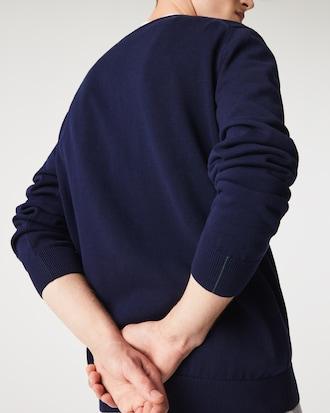 Monochrome Cotton V-neck Sweater Product Image