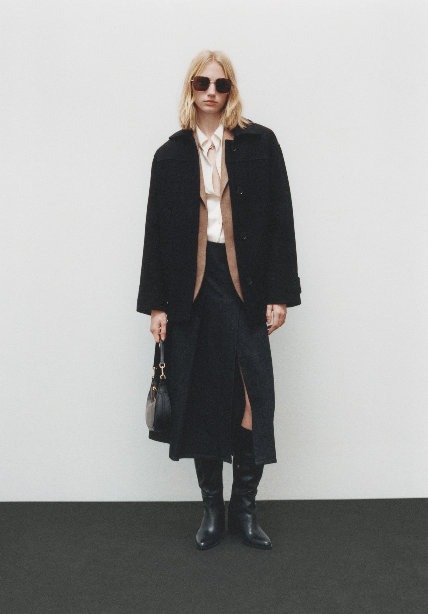 Rinse-wash midi-skirt with buckle - Women | MANGO USA Product Image