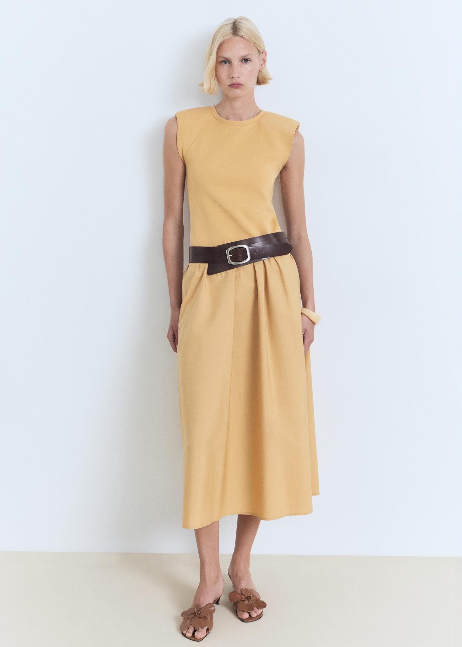 Combined fabric midi-dress - Women | MANGO USA Product Image