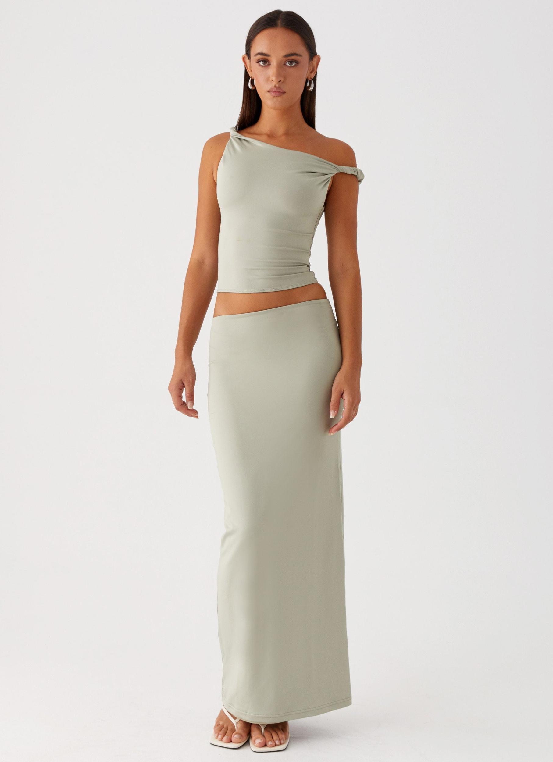 Solace Soul Twist Shoulder Top - Sage Product Image