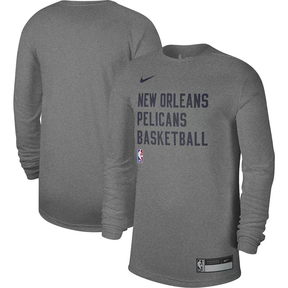 Unisex Nike Heather Gray Atlanta Hawks 2023/24 Legend On-Court Practice Performance Long Sleeve T-Shirt, Men's,  Product Image